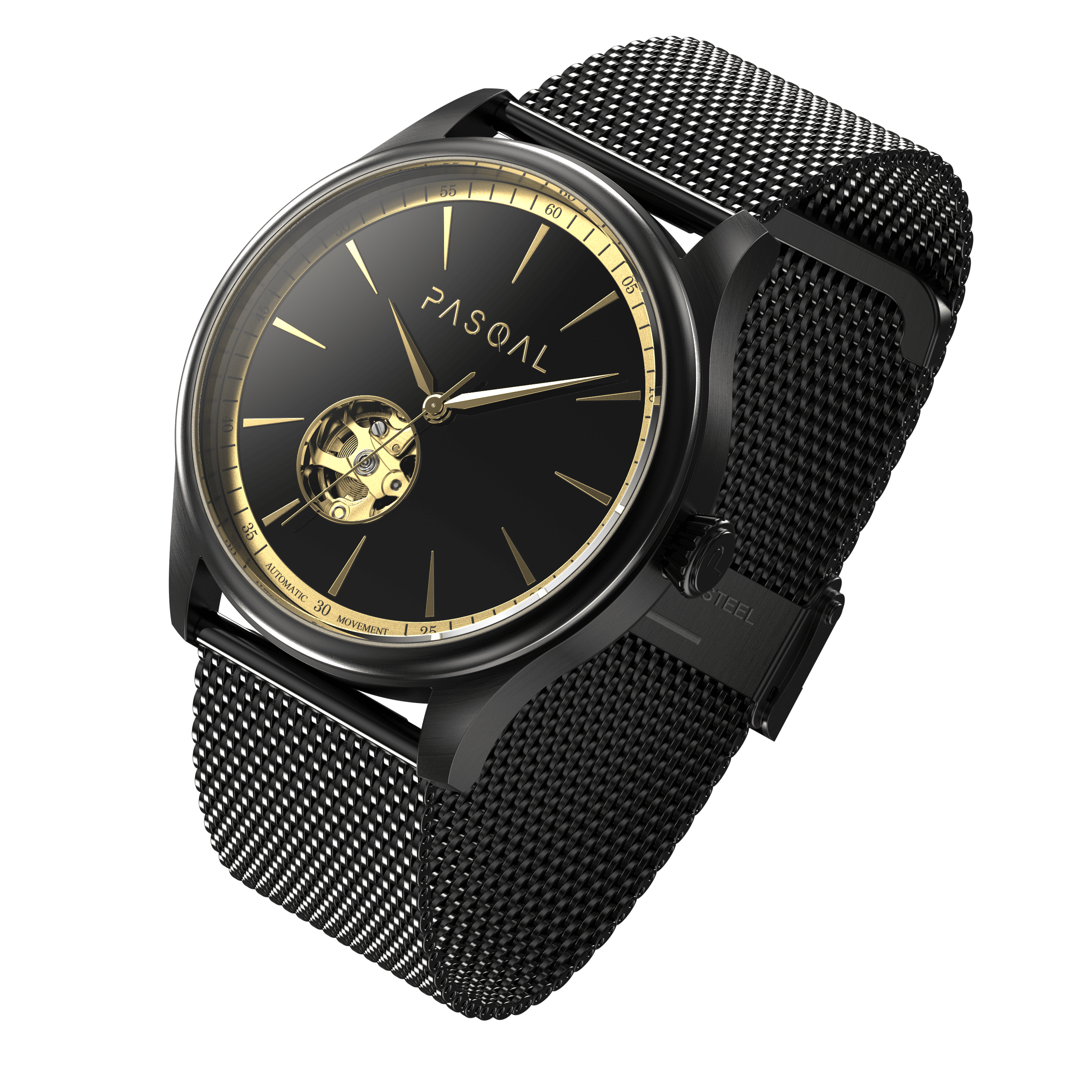 Wilhelm 42 Black/Black - Pasqal Watches