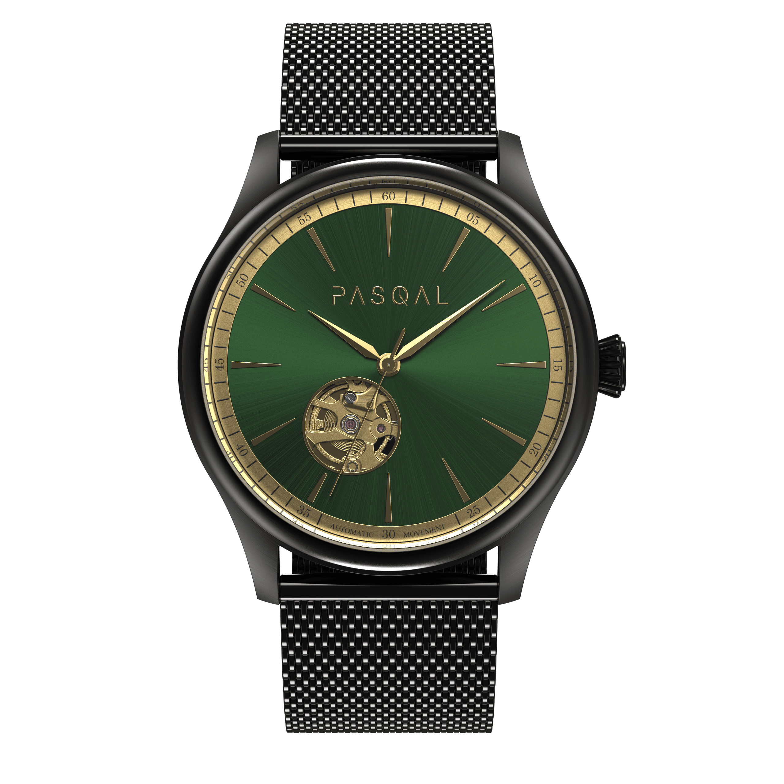 Wilhelm 42 Black/Green - Pasqal Watches