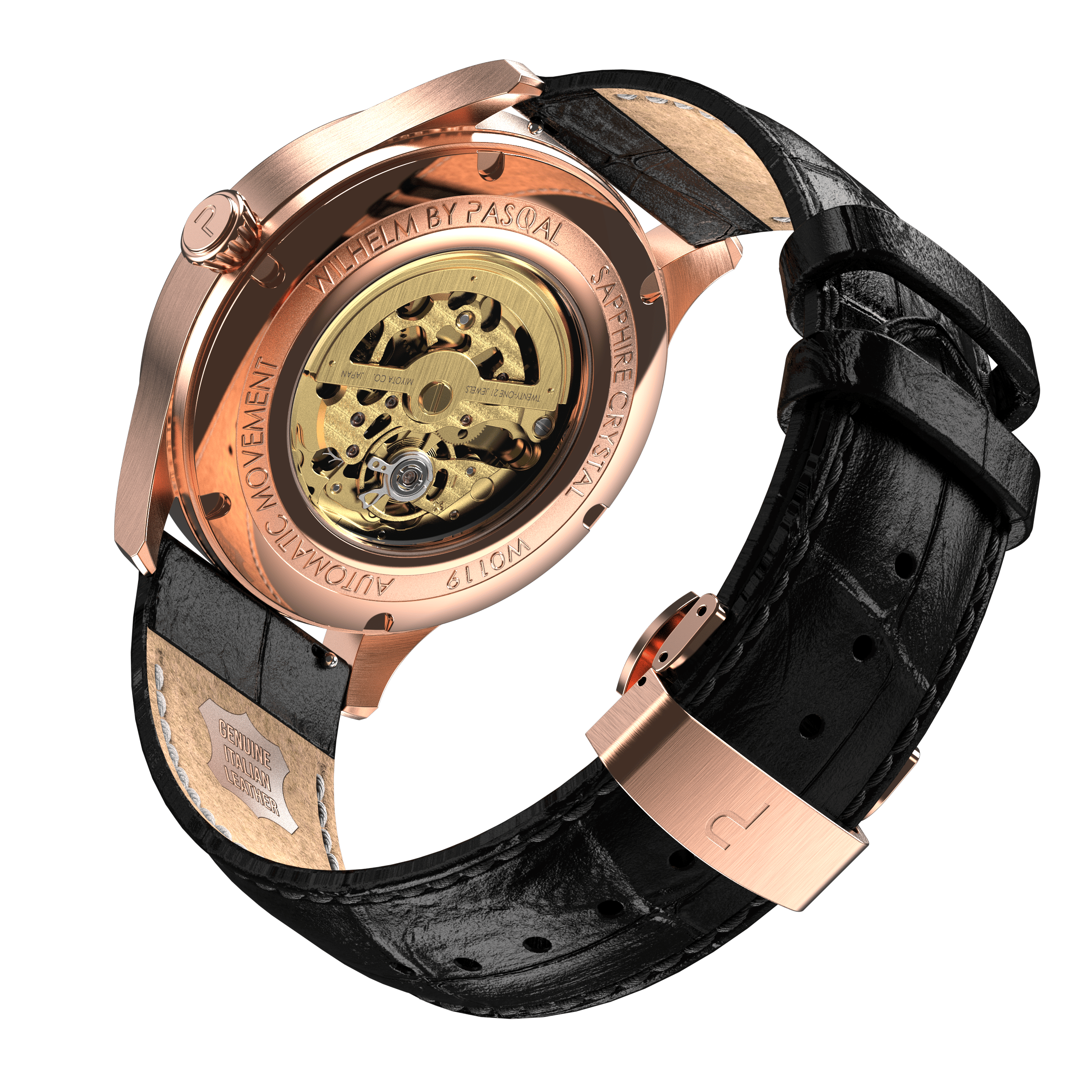 Wilhelm 42 Rosé/Blue - Pasqal Watches