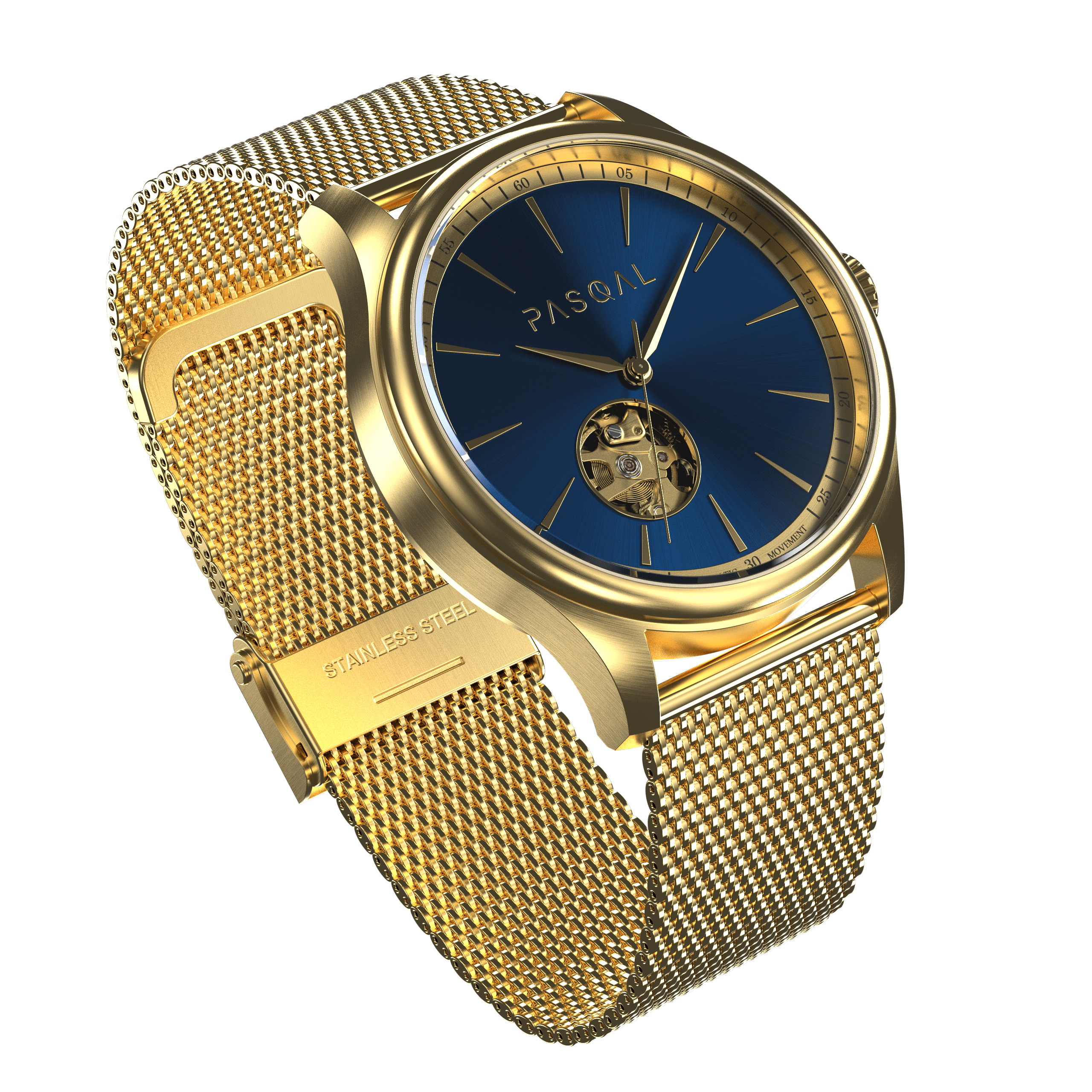 Wilhelm 42 Gold/Blue - Pasqal Watches