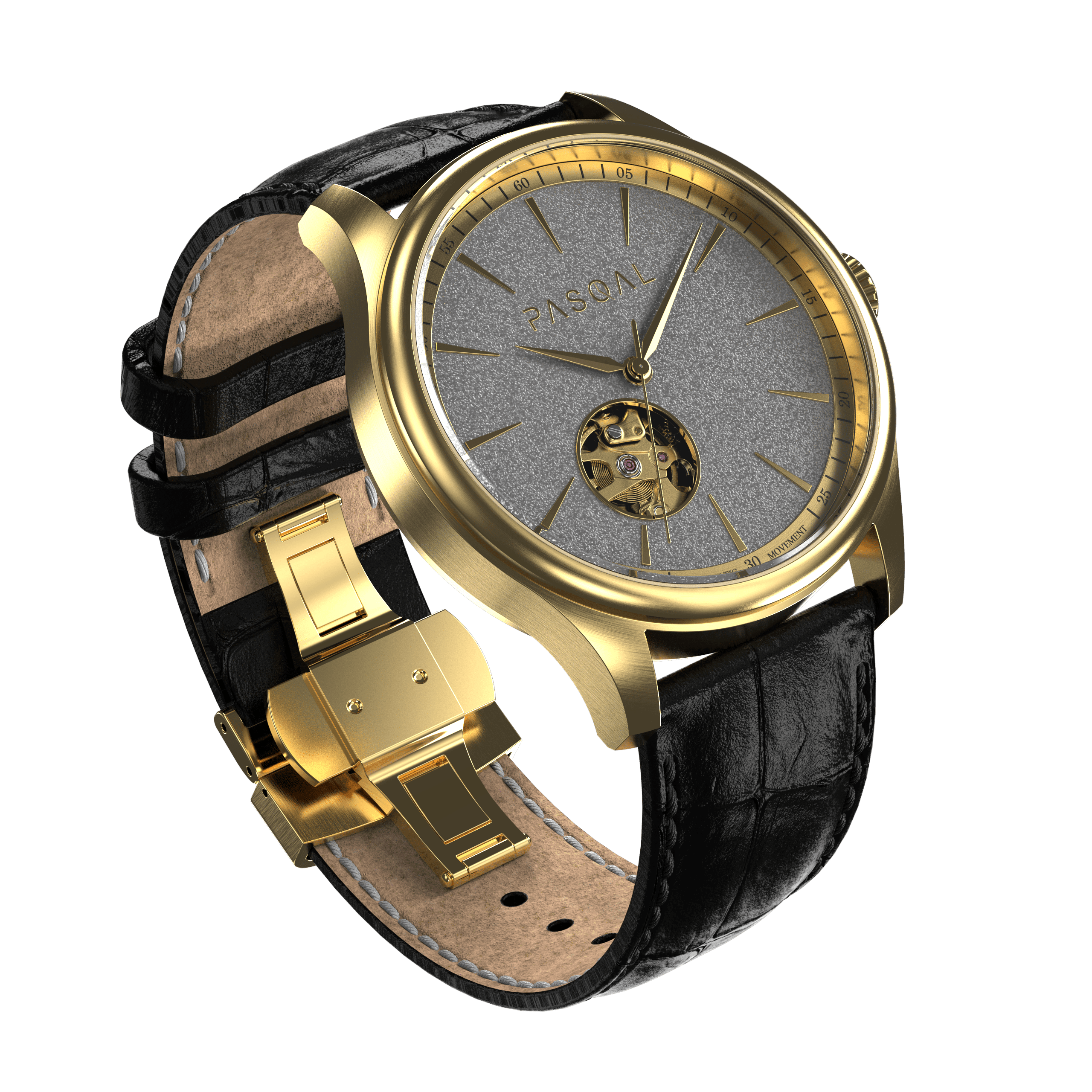 Wilhelm 42 Gold/Grey - Pasqal Watches
