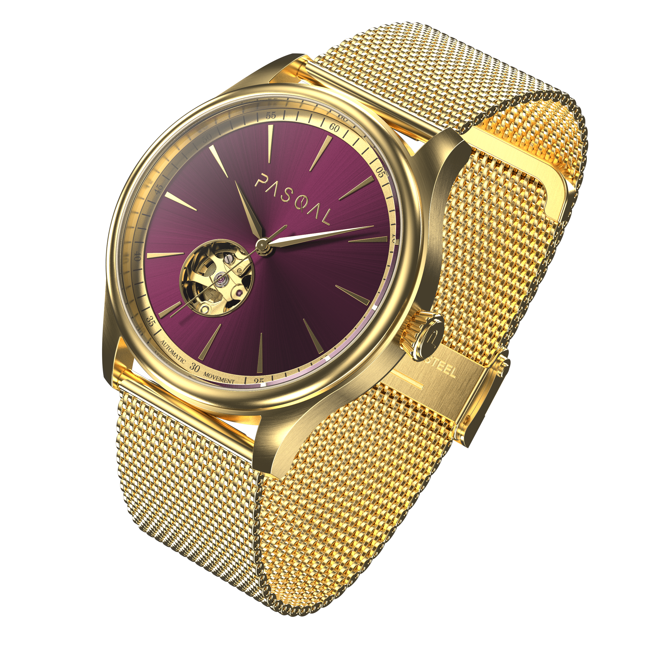 Wilhelm 42 Gold/Purple - Pasqal Watches