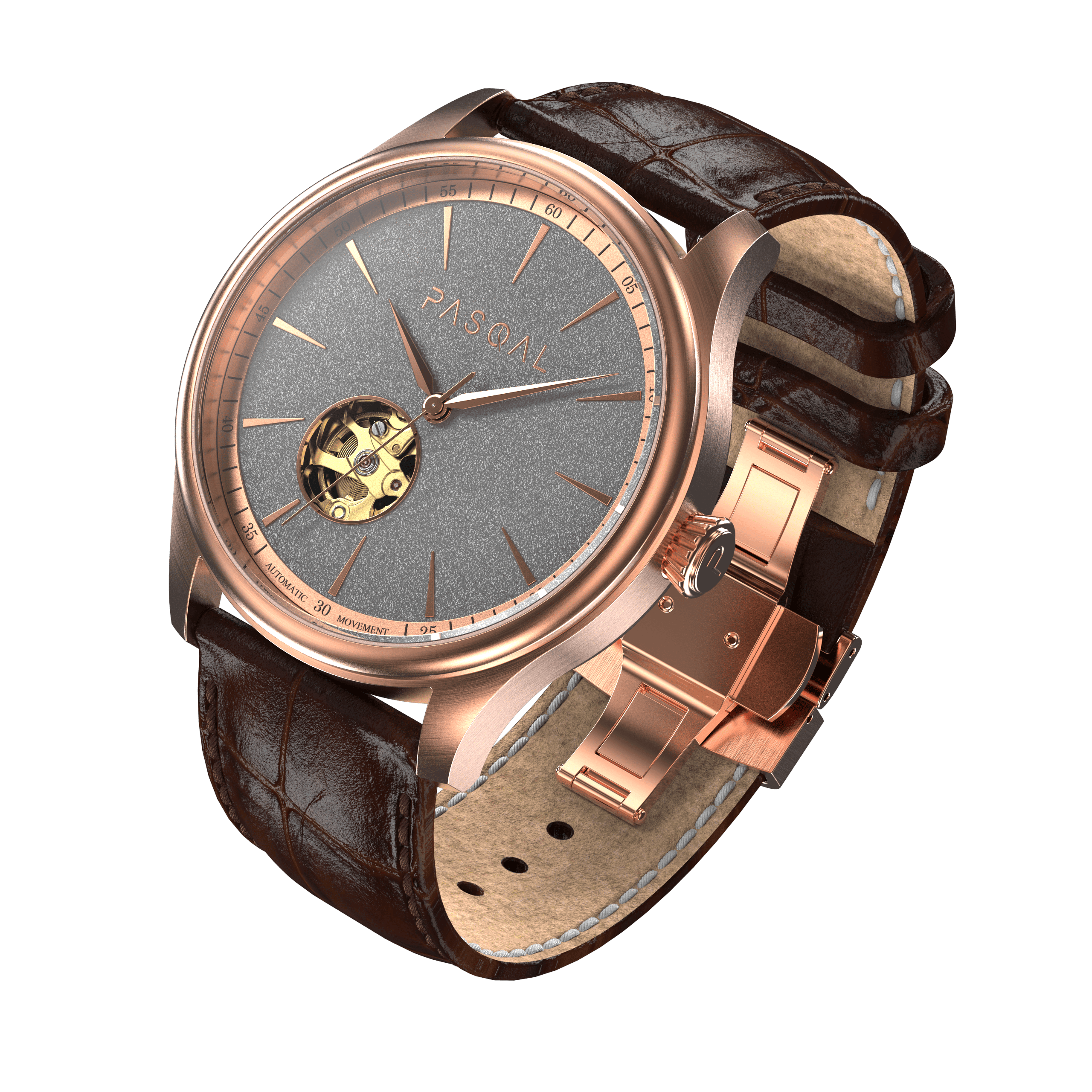 Wilhelm 42 Rosé/Grey - Pasqal Watches