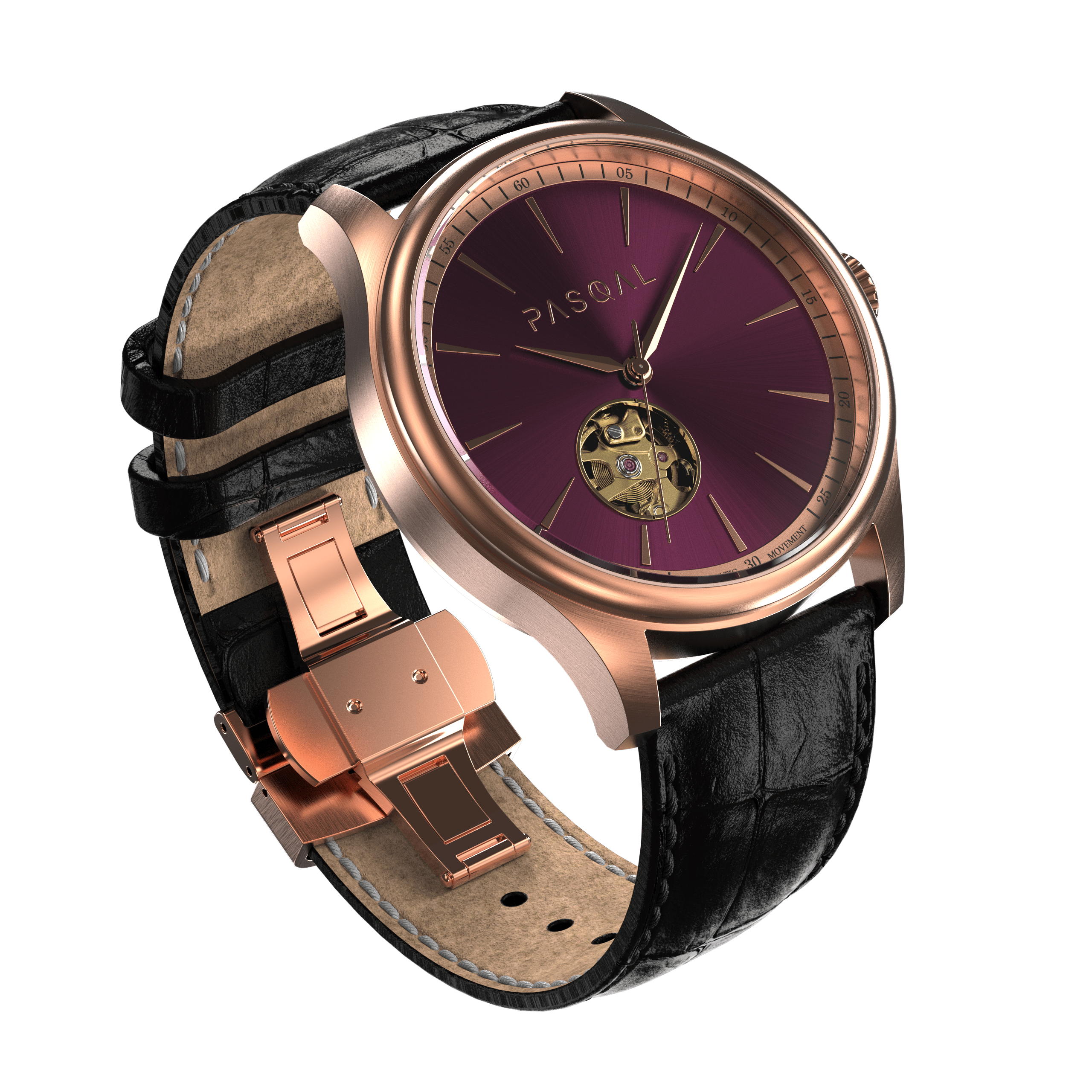 Wilhelm 42 Rosé/Purple - Pasqal Watches
